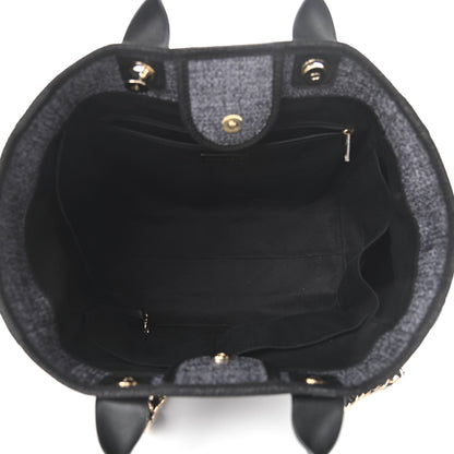 Chanel Lurex Boucle Medium Deauville Tote Black 4 of 9