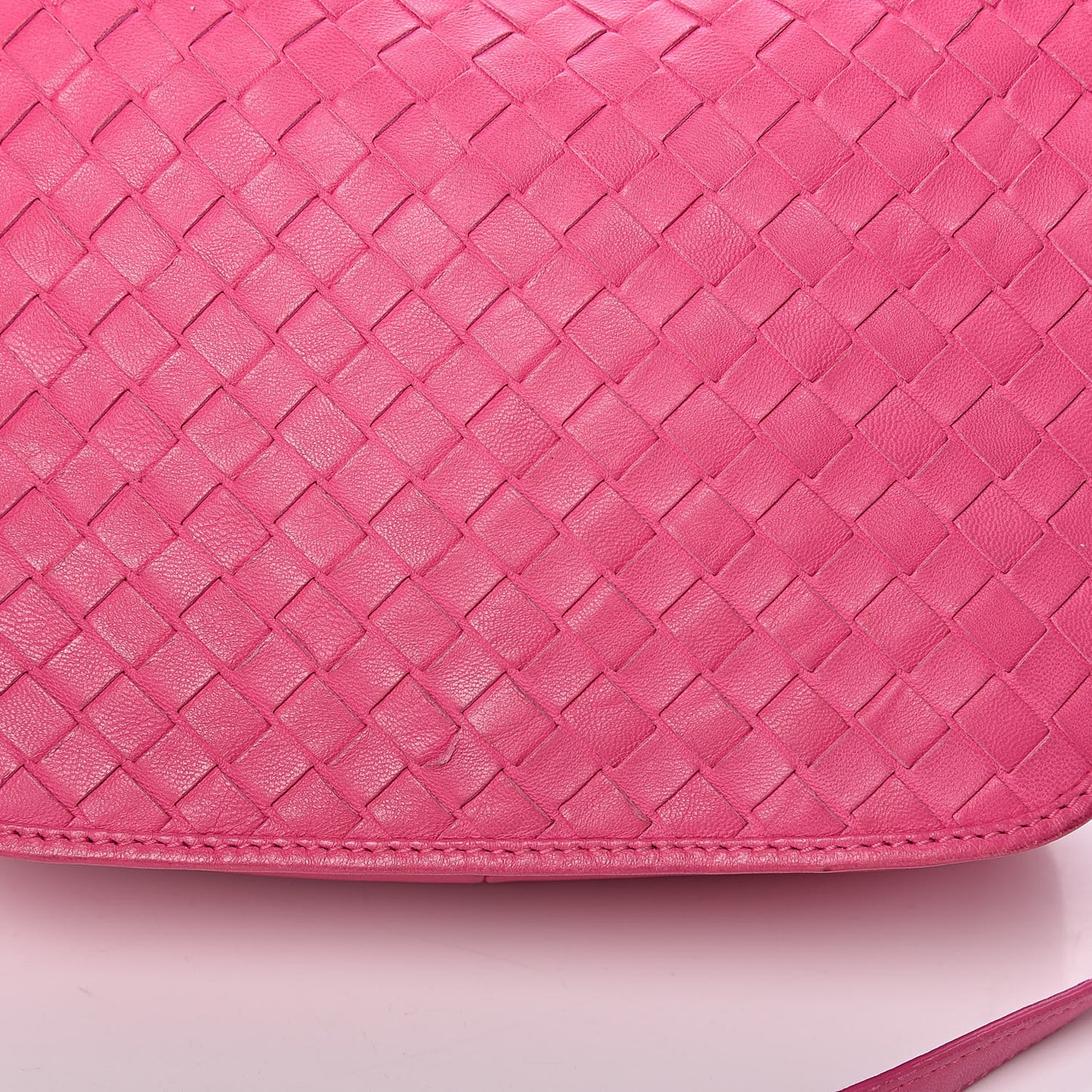 Nappa Intrecciato Mini Flap Crossbody Fuchsia