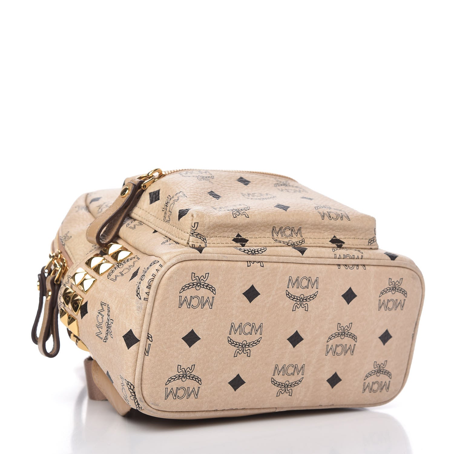 MCM Visetos Side Stud Mini Stark Backpack Beige 4 of 9