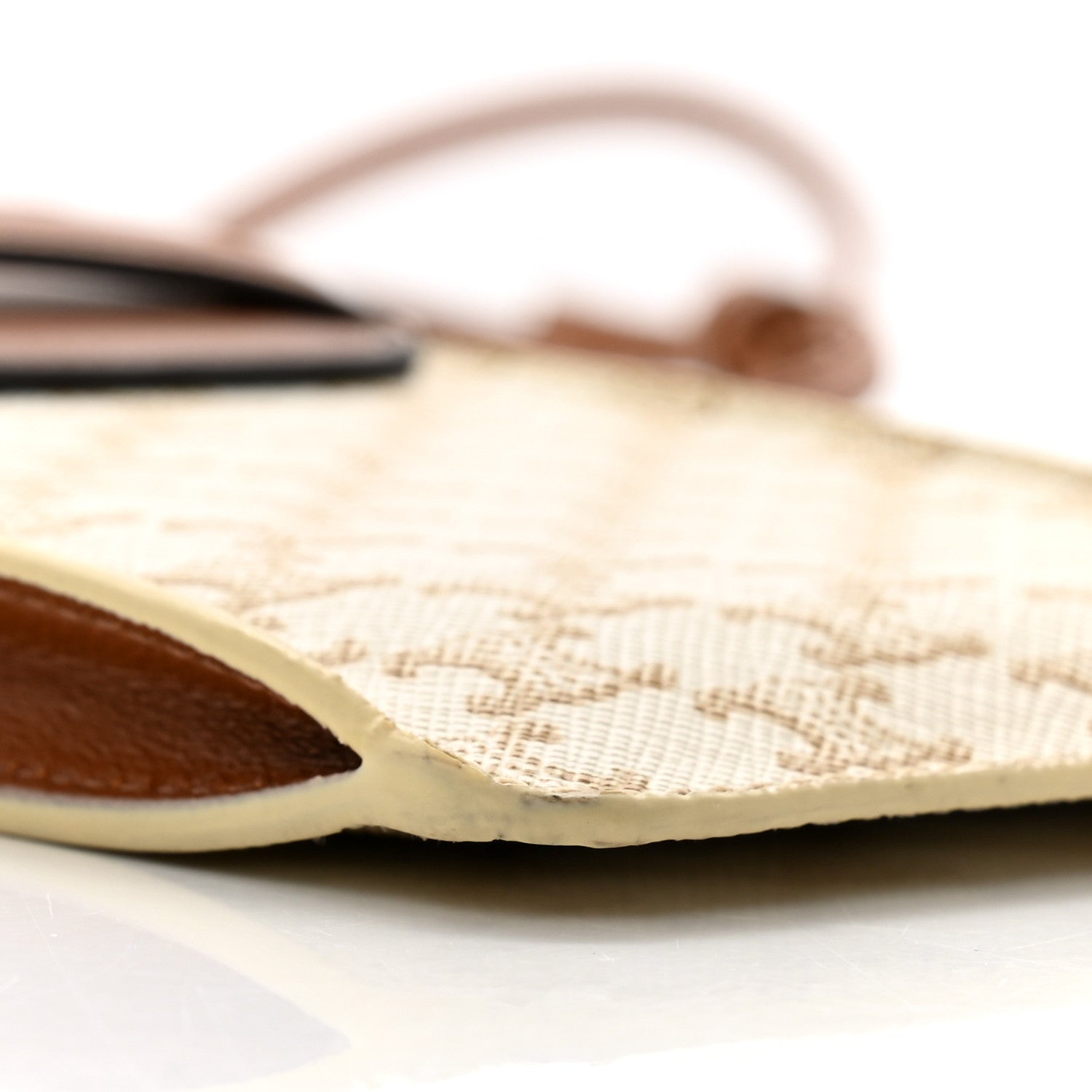 Celine Triomphe Canvas Lambskin Phone Pouch With Flap White Tan 9 of 13