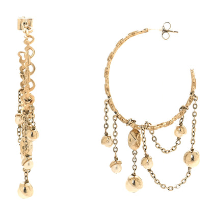 Christian Dior Pearl Chain Hoop Earrings 1 of 3