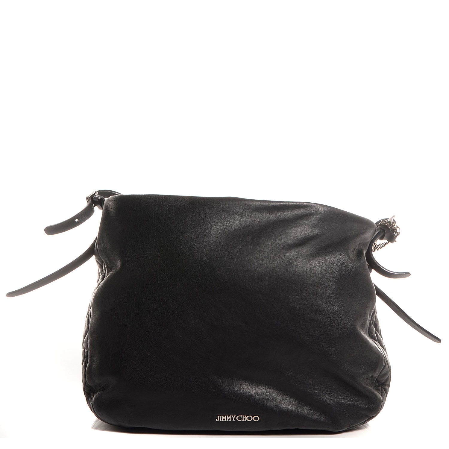 Jimmy Choo Leather Boho Biker Hobo Black 1 of 8