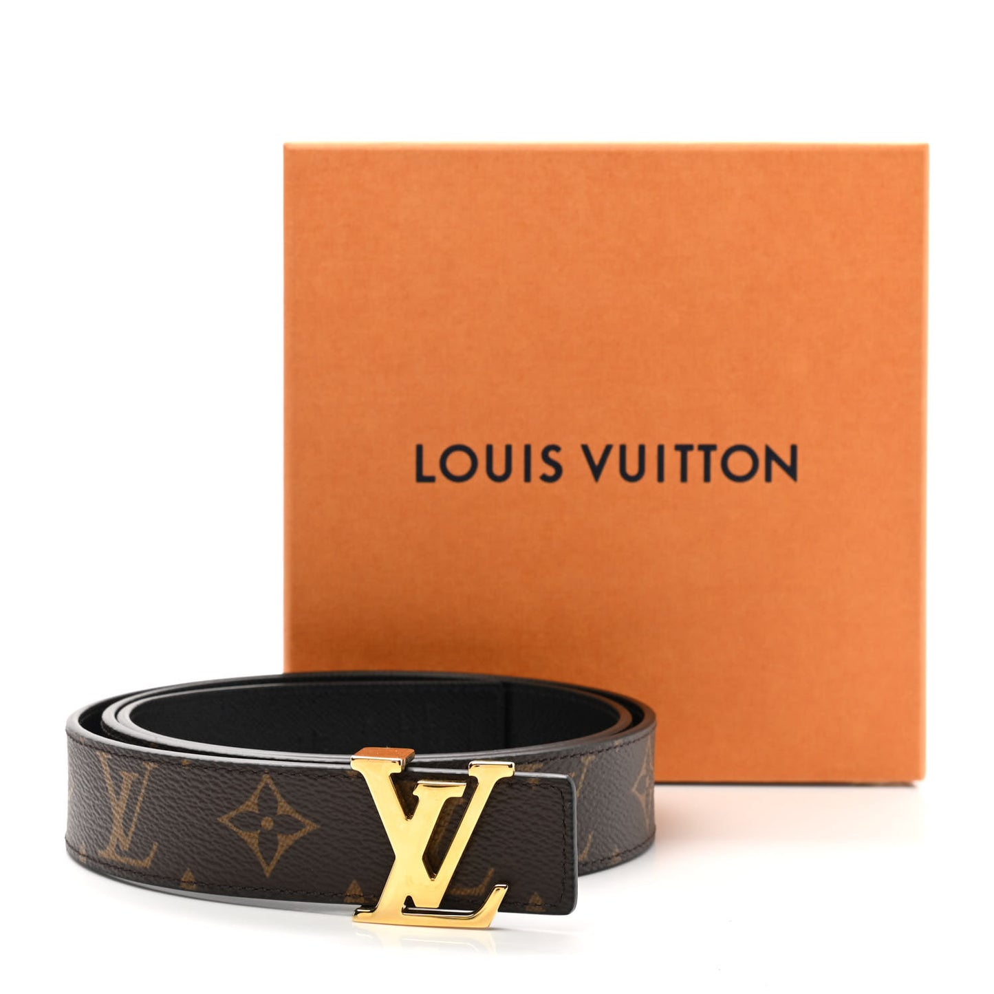 Calfskin Monogram 30mm LV Initiales Reversible Belt 90 36 Black