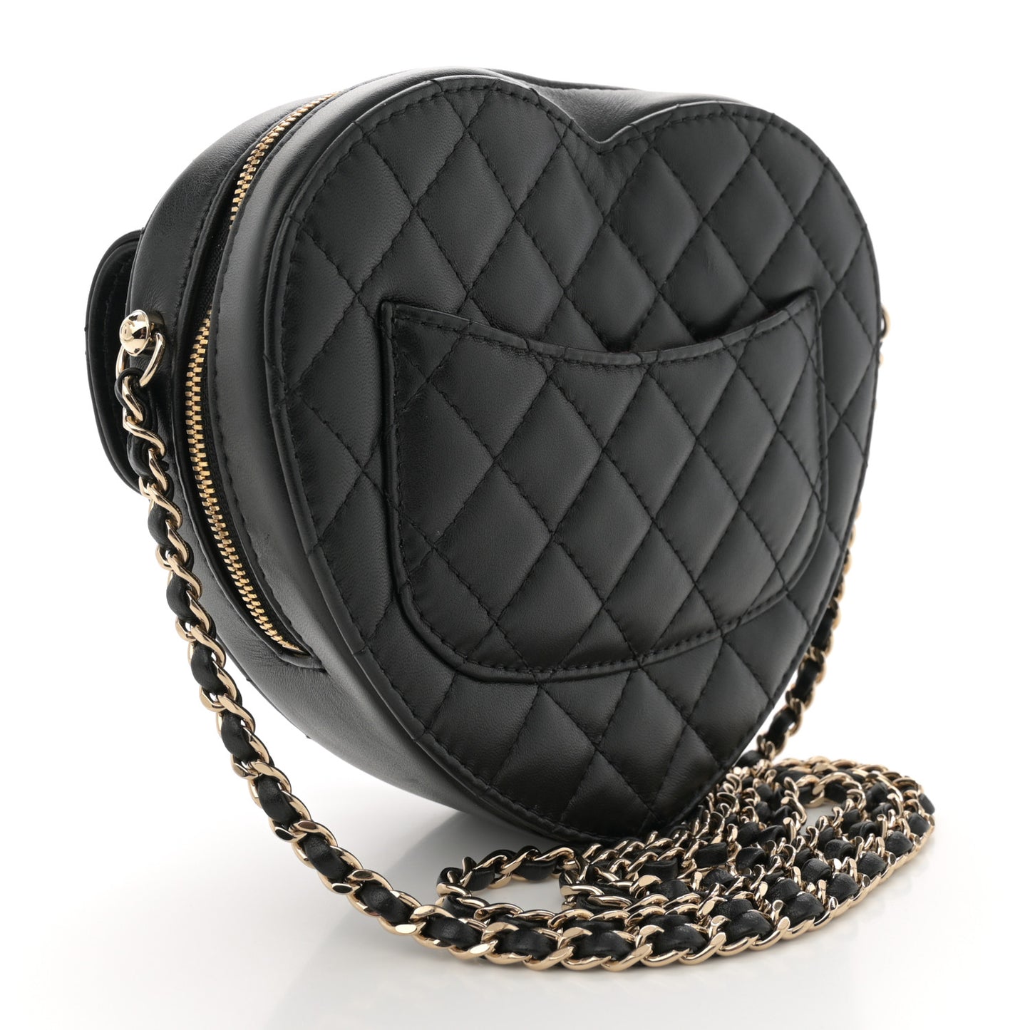 Lambskin Quilted CC In Love Heart Bag Black