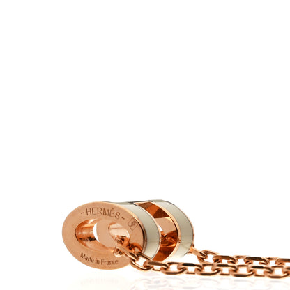 Hermes Lacquered Rose Gold Mini Pop H Pendant Necklace White 4 of 4