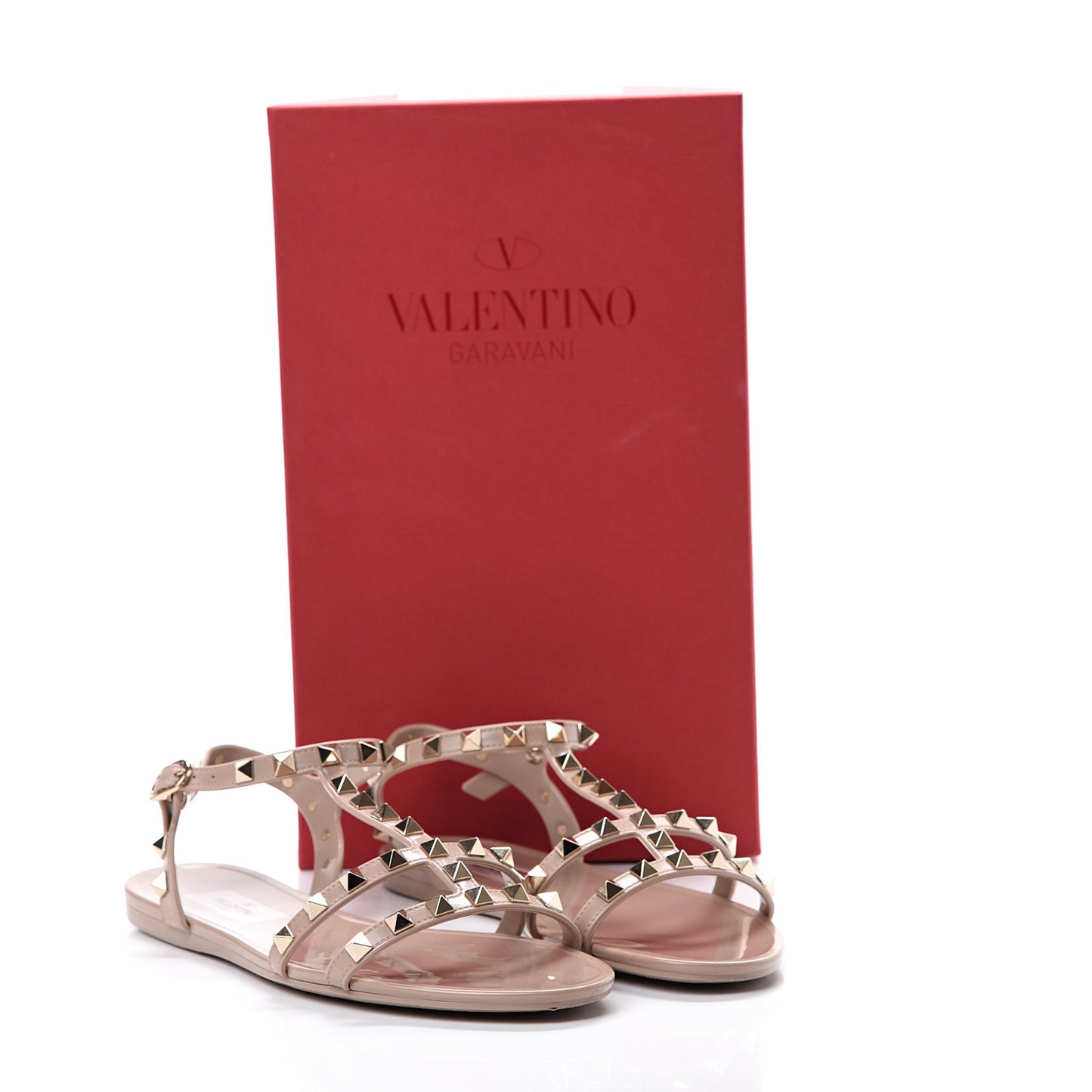 PVC Jelly Rockstud Caged Sandals 38 Poudre