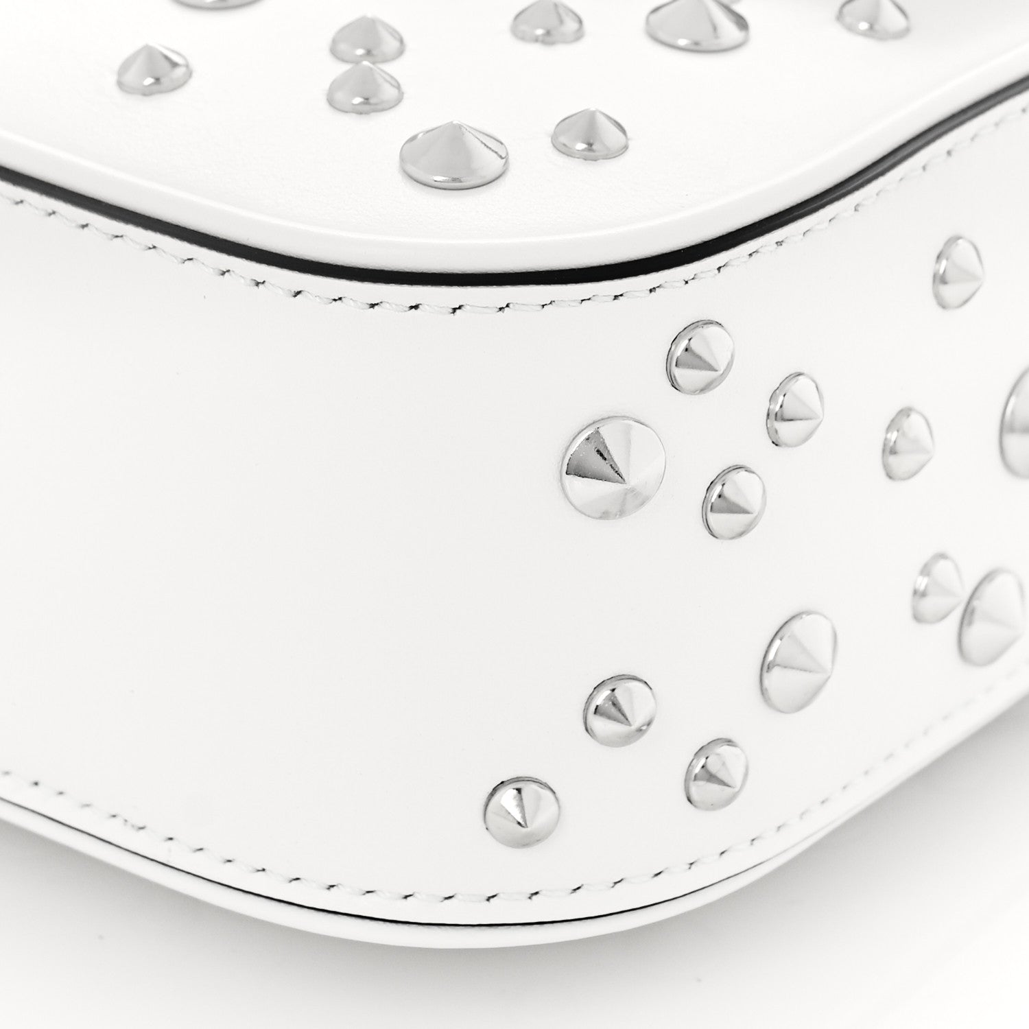 Versace Grained Calfskin Spiked Mini La Medusa Bag White 8 of 8