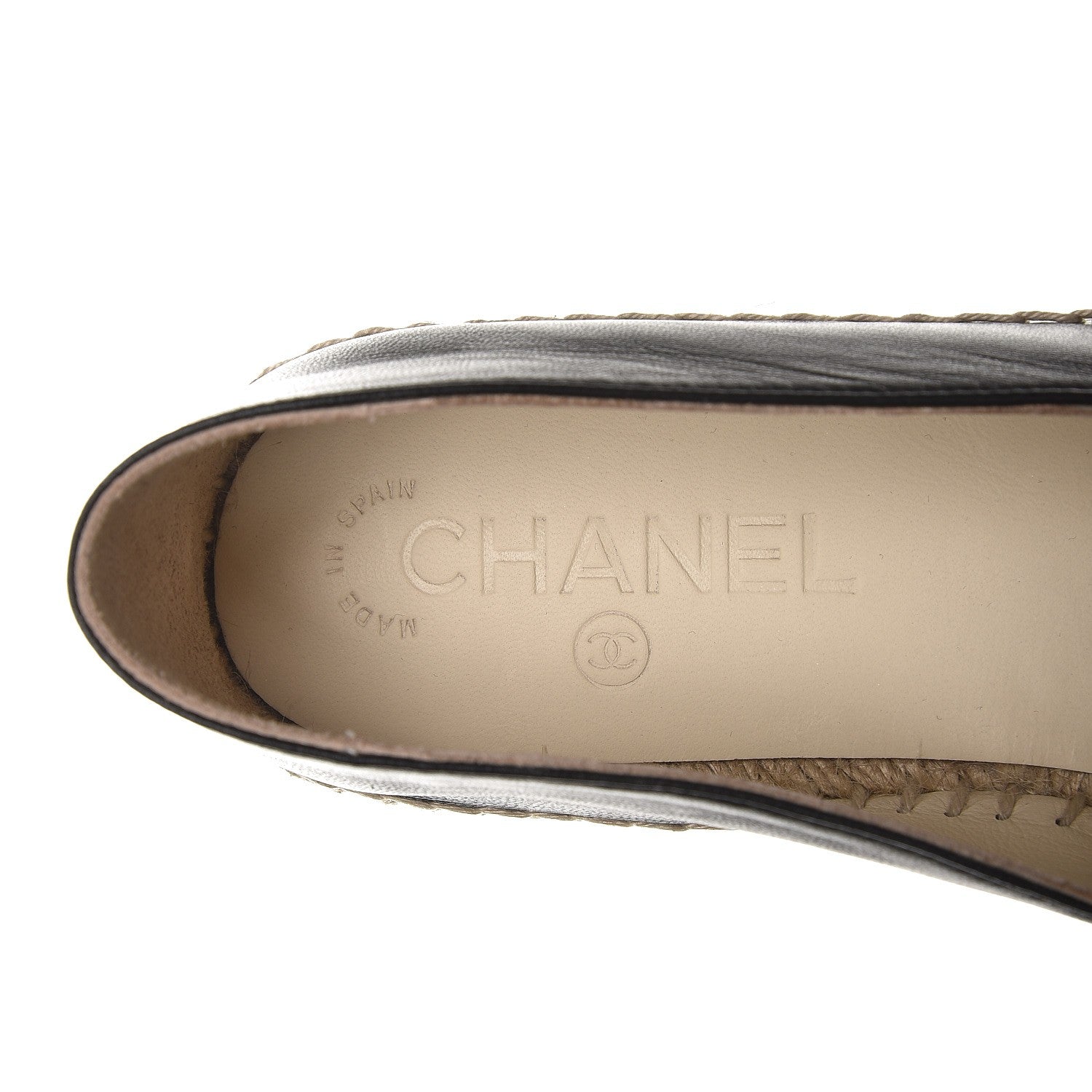Chanel Lambskin CC Espadrilles 37 Black 6 of 8
