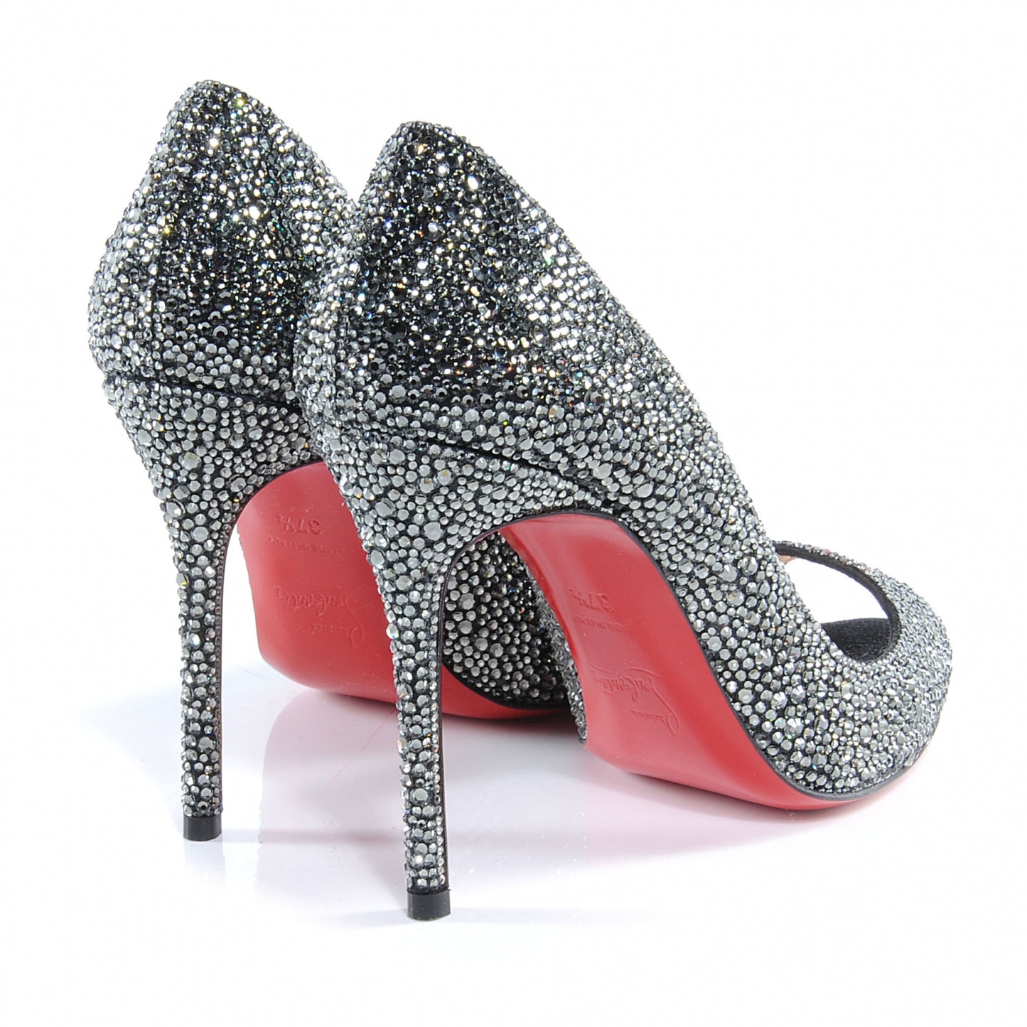Suede Crystal Sexy Strass 100 Peep Toe Pumps 37.5 Black Diamond