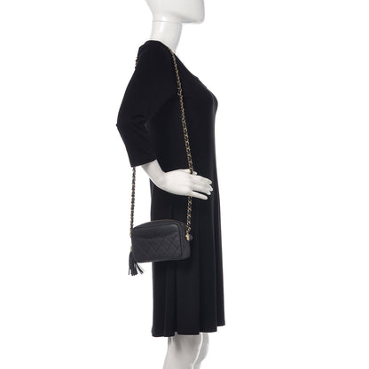 Chanel Iridescent Caviar Quilted Mini Coco Tassel Camera Case Black 2 of 10