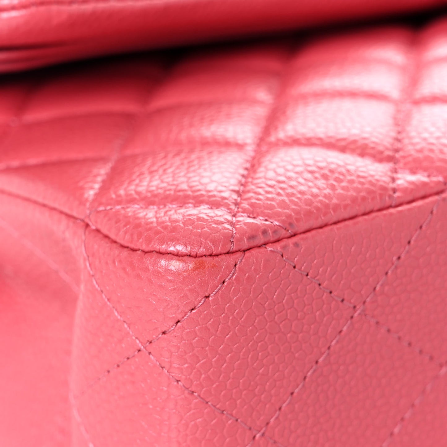 Metallic Caviar Quilted Medium Double Flap Pink