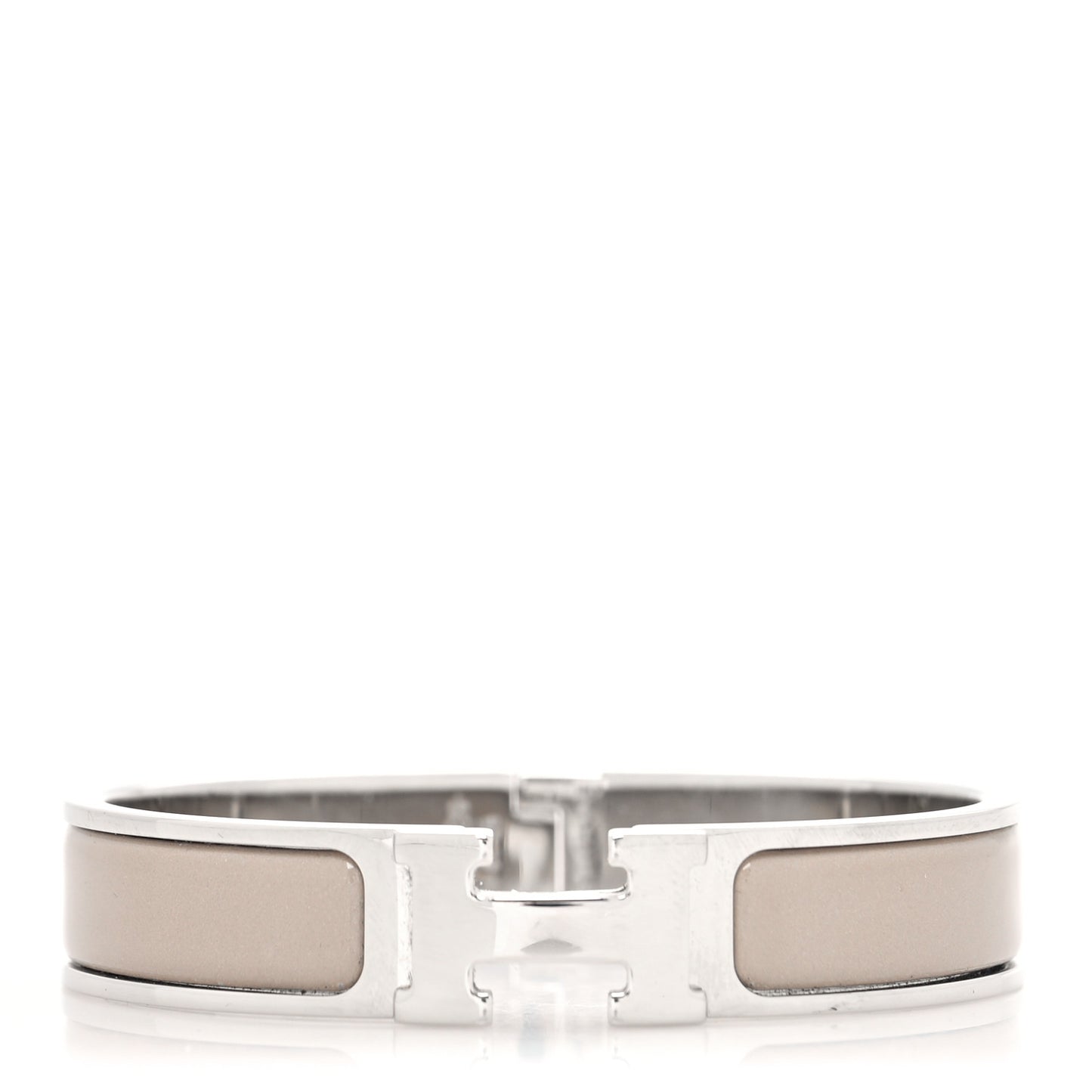 Enamel Narrow Clic Clac H Bracelet PM Marron Glace