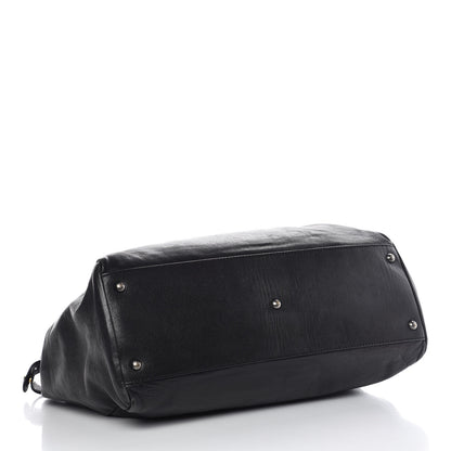 Fendi Goatskin Zucca Large Peekaboo Iconic Satchel Black Tobacco 6 of 20