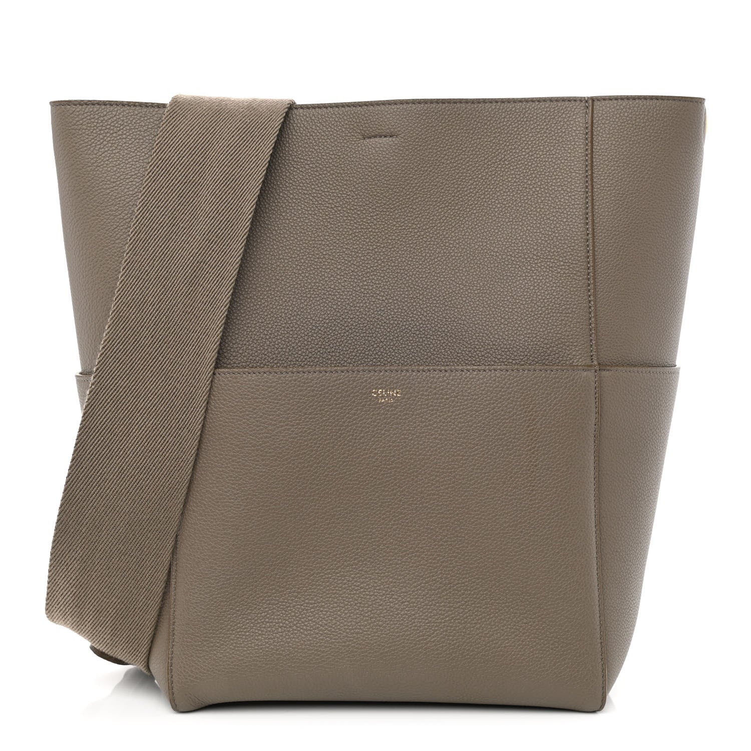 Celine Soft Grained Calfskin Sangle Bucket Bag Taupe 1 of 9