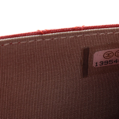 Chanel Calfskin Diamond Stitch Wallet On Chain WOC Red 8 of 9