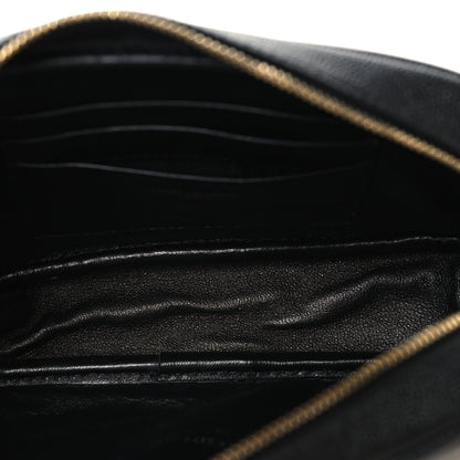 Saint Laurent Grain De Poudre Matelasse Monogram Mini Lou Camera Bag Black 5 of 11