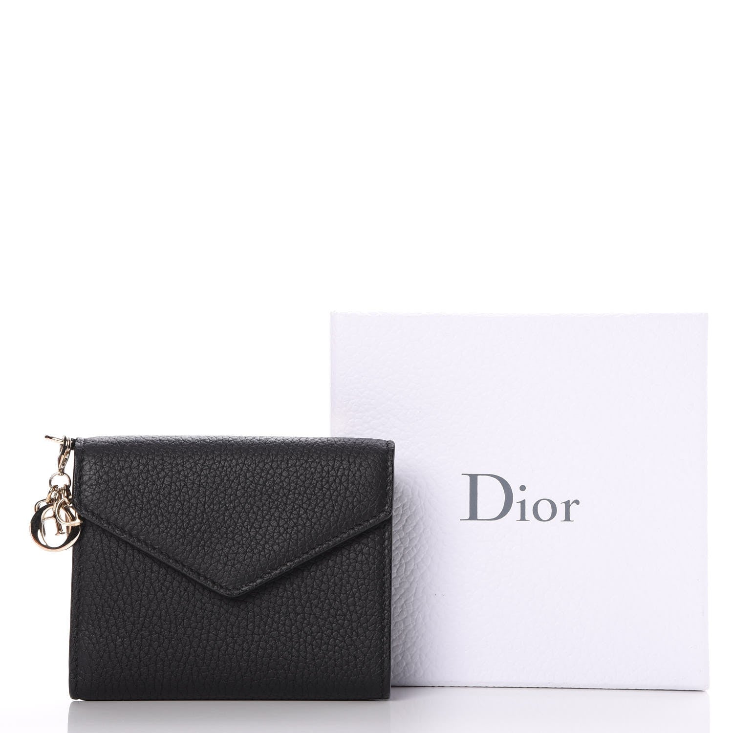 Christian Dior Bullcalf Diorissimo Medium Envelope Wallet Black 8 of 8