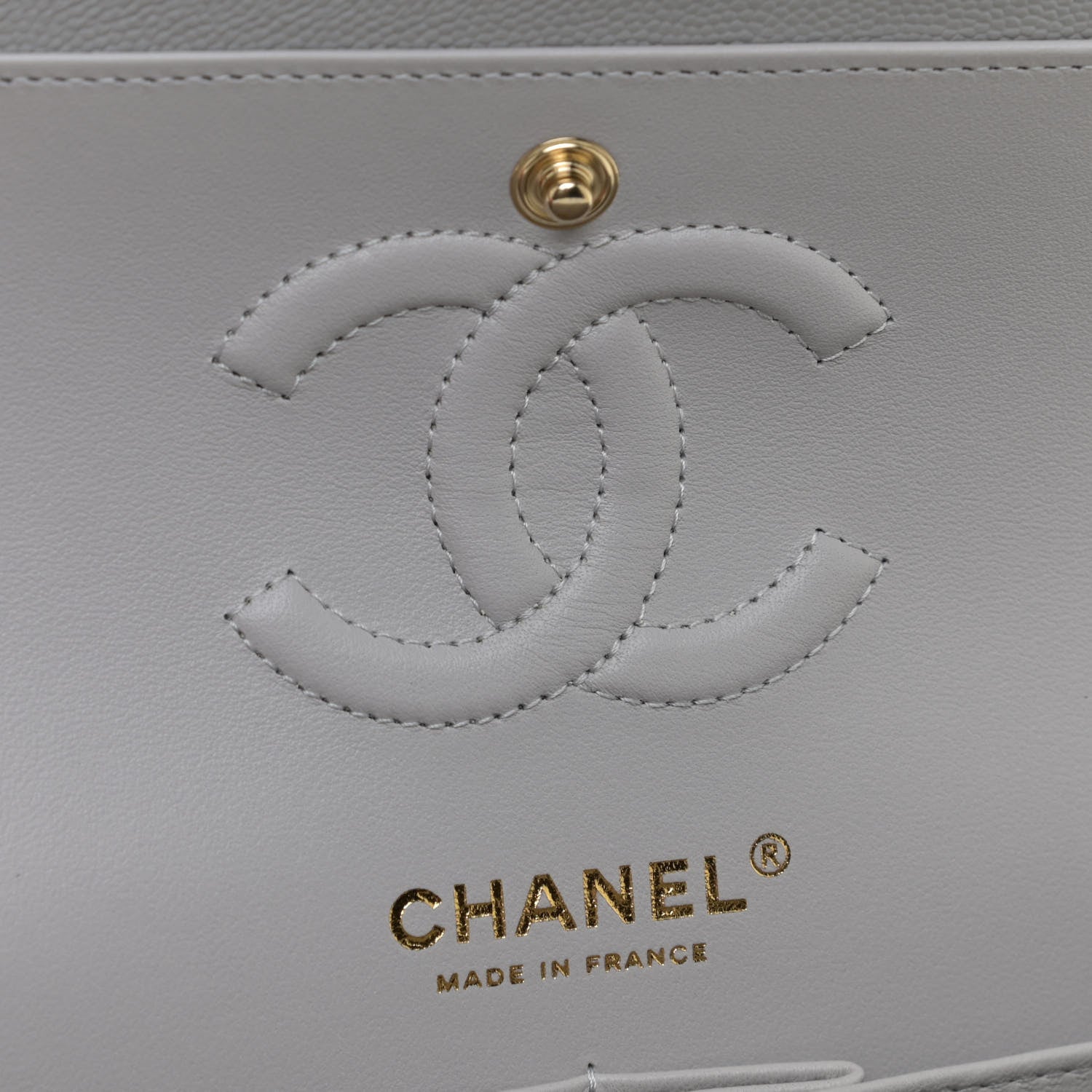 Chanel Caviar Quilted Small Double Flap Grey 8 of 11