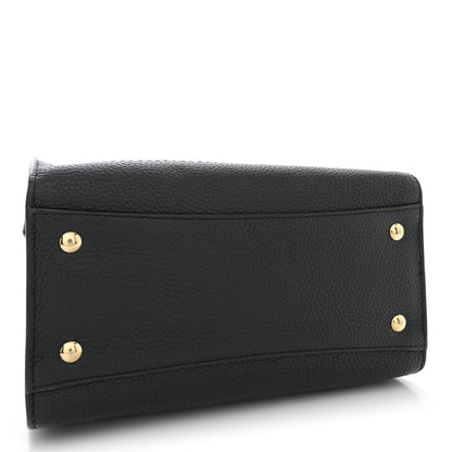 Salvatore Ferragamo Grained Calfskin Double Handle Small Amy Tote Black 4 of 11