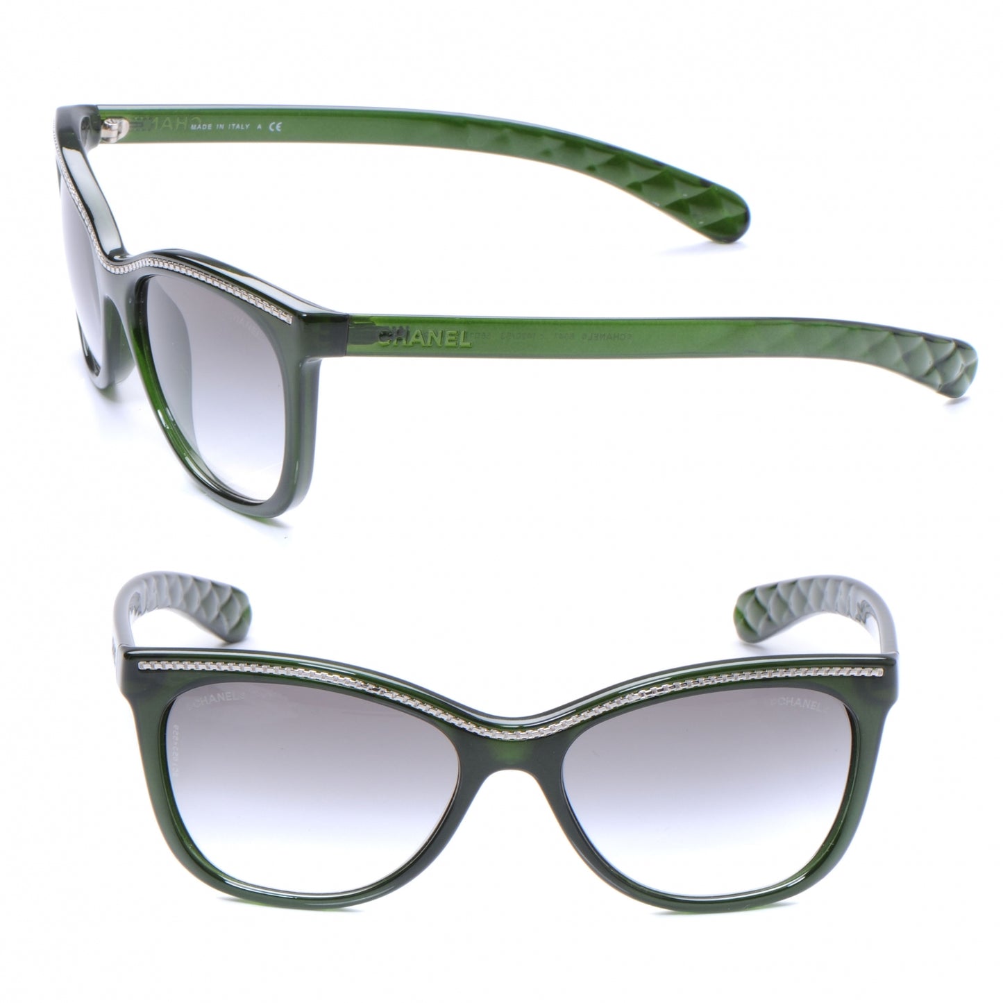 Cat Eye Chain Sunglasses 6041 Green