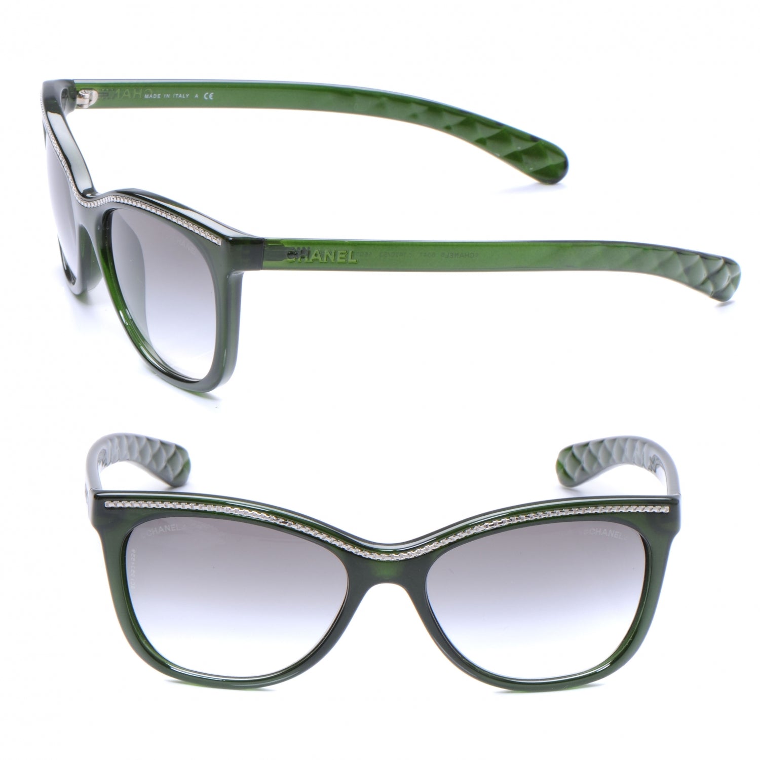 Chanel Cat Eye Chain Sunglasses 6041 Green 1 of 4