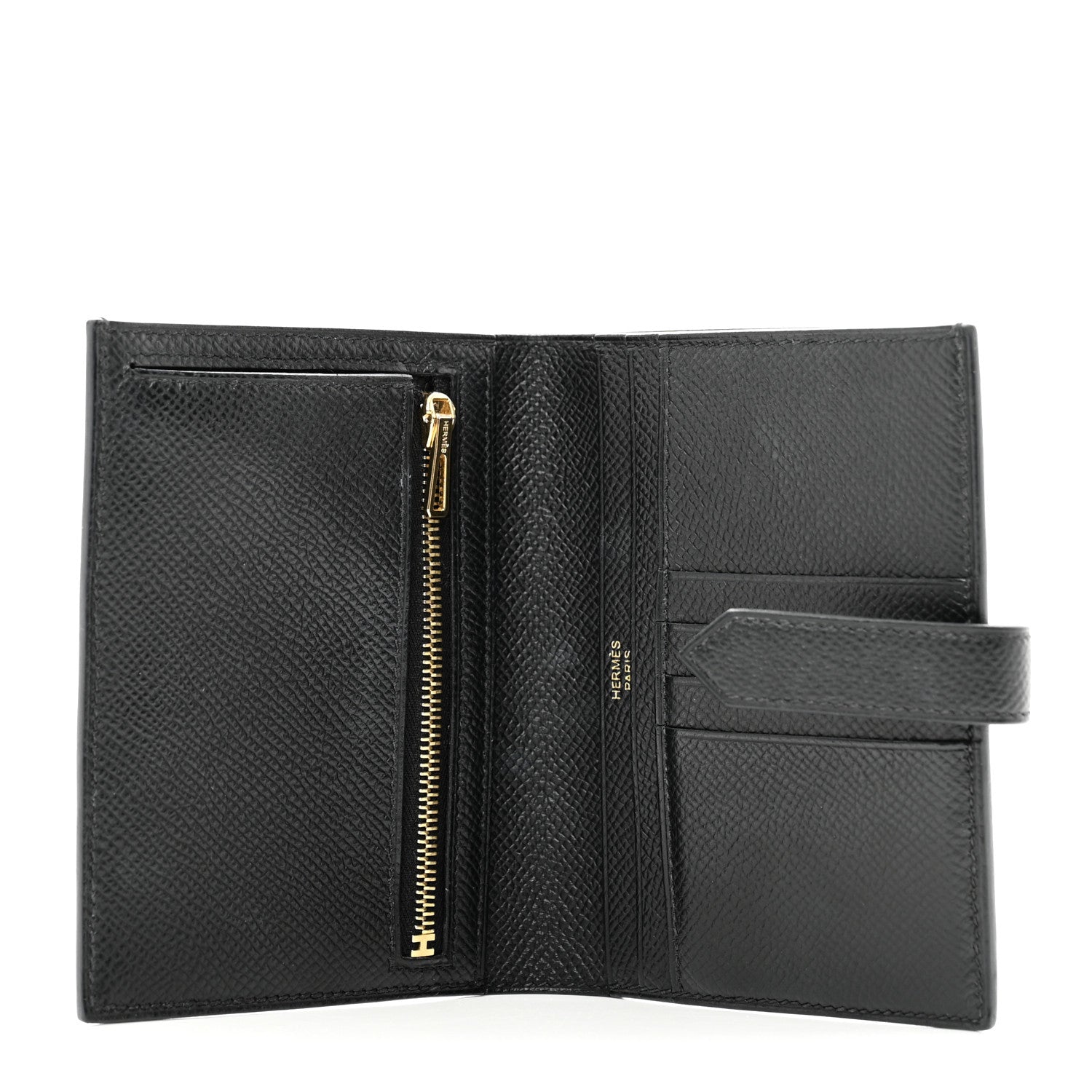 Hermes Epsom Bearn Compact Wallet Black 5 of 7