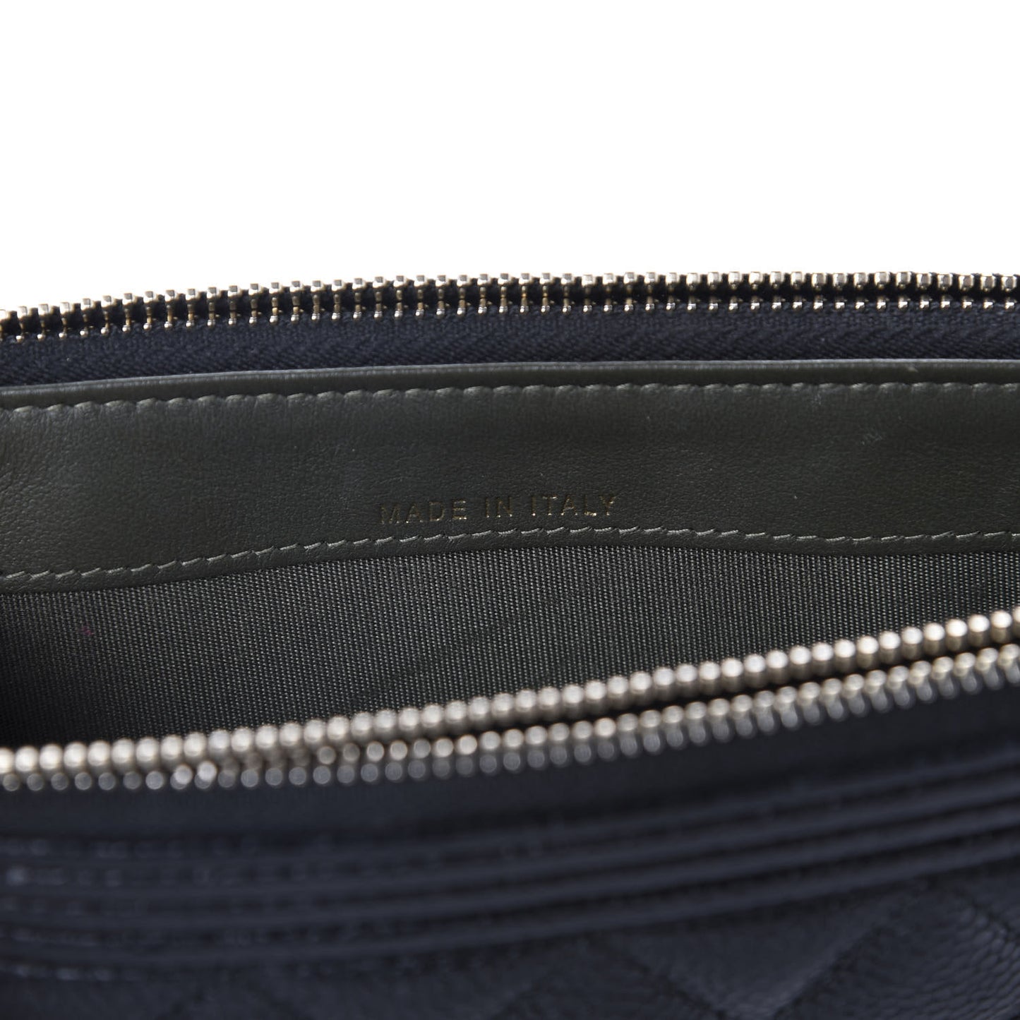 Caviar Quilted Small Boy Clutch With Chain Black