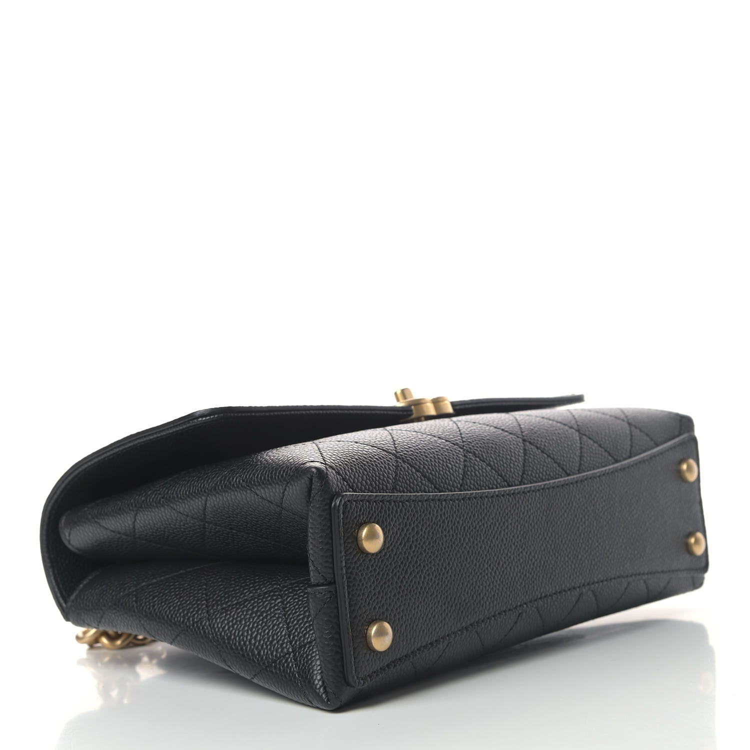 Chanel Grained Calfskin Small Stitched Flap Black 3 of 5