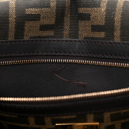 Fendi Fabric Jacquard FF 1974 Medium Baguette Tobacco Moro Black 9 of 10