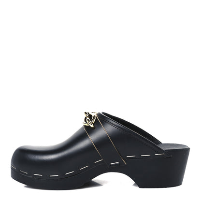 Saint Laurent Smooth Calfskin Le Maillon Clogs 37 Black 1 of 9