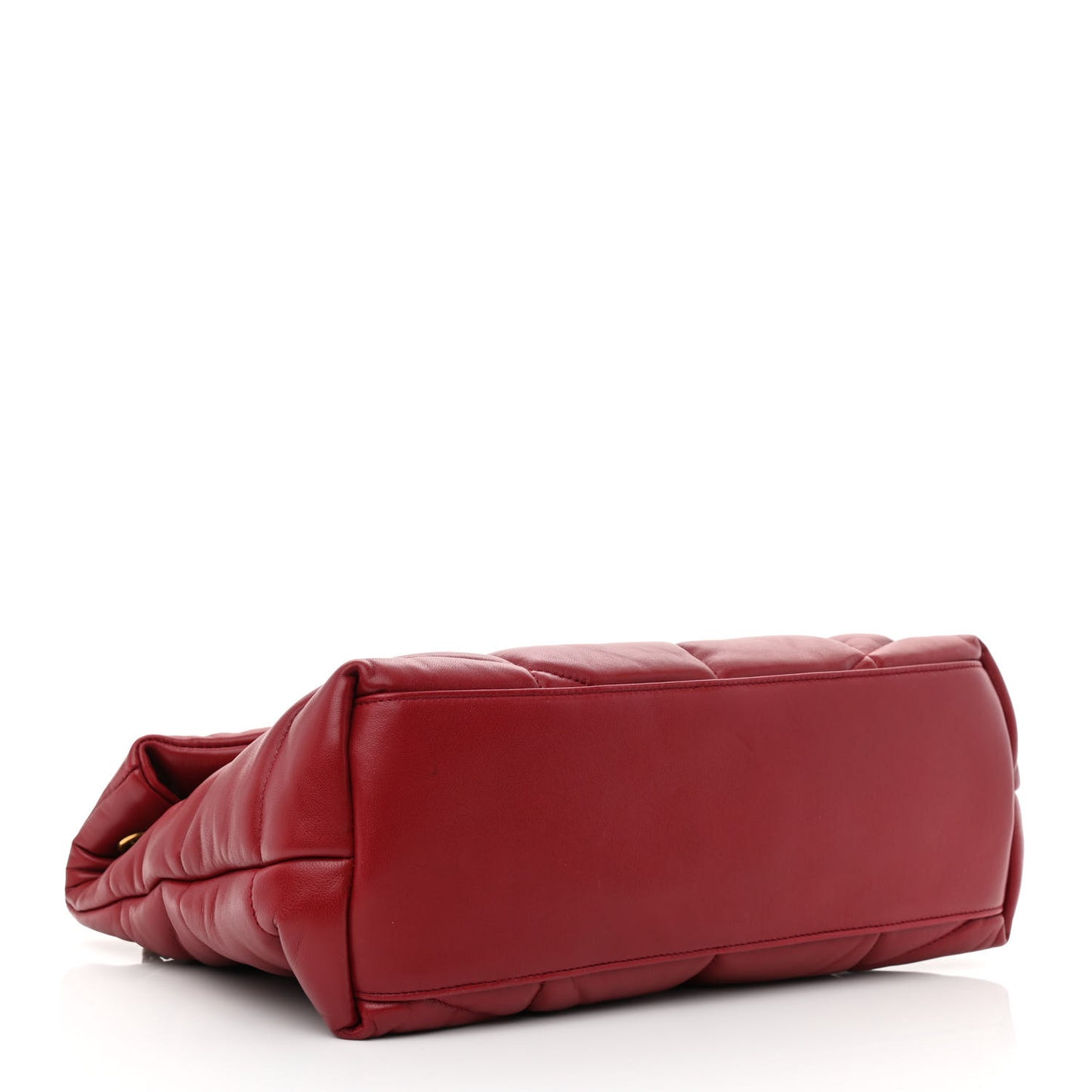 Lambskin Quilted Medium Loulou Puffer Monogram Chain Satchel Opyum Red