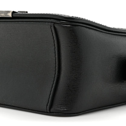 Off-White Saffiano Striped Diag Binder Clip Bag Black White 8 of 10