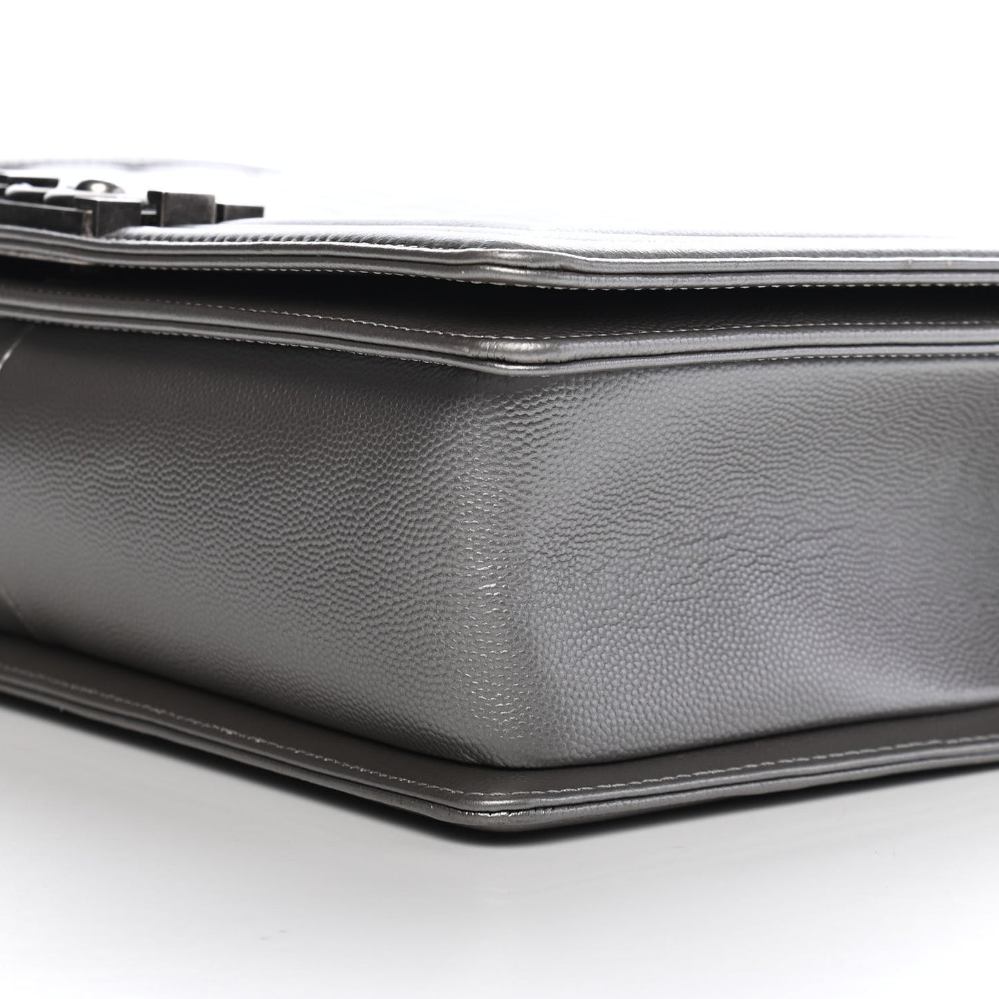 Metallic Caviar Quilted New Medium Boy Flap Silver