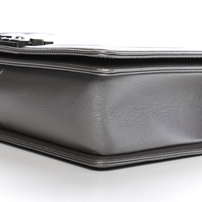Chanel Metallic Caviar Quilted New Medium Boy Flap Silver 9 of 9