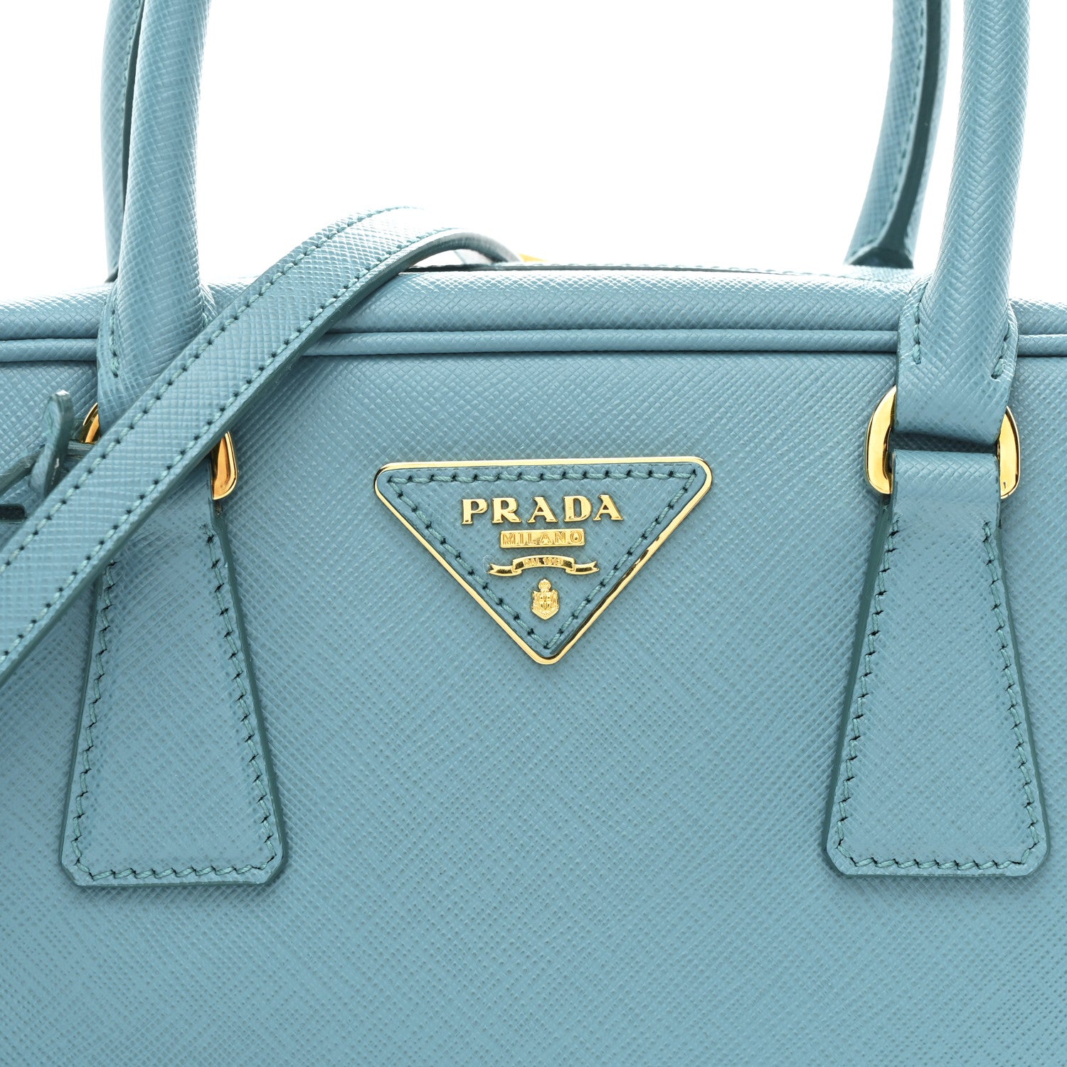 Prada Saffiano Lux Bauletto Turchese 8 of 11