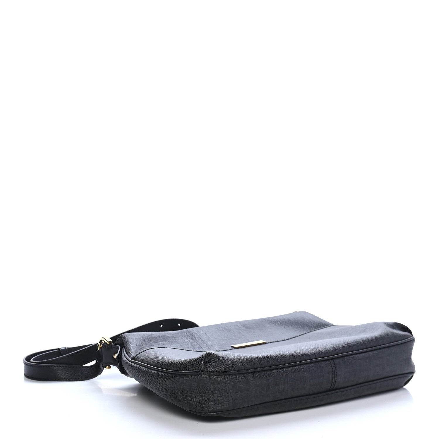 Fendi Zucchino Spalmati Vitello Messenger Bag Black 4 of 9