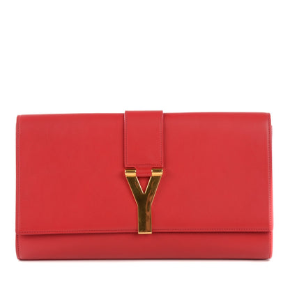Saint Laurent Calfskin Classic Y Ligne Clutch Red 1 of 7