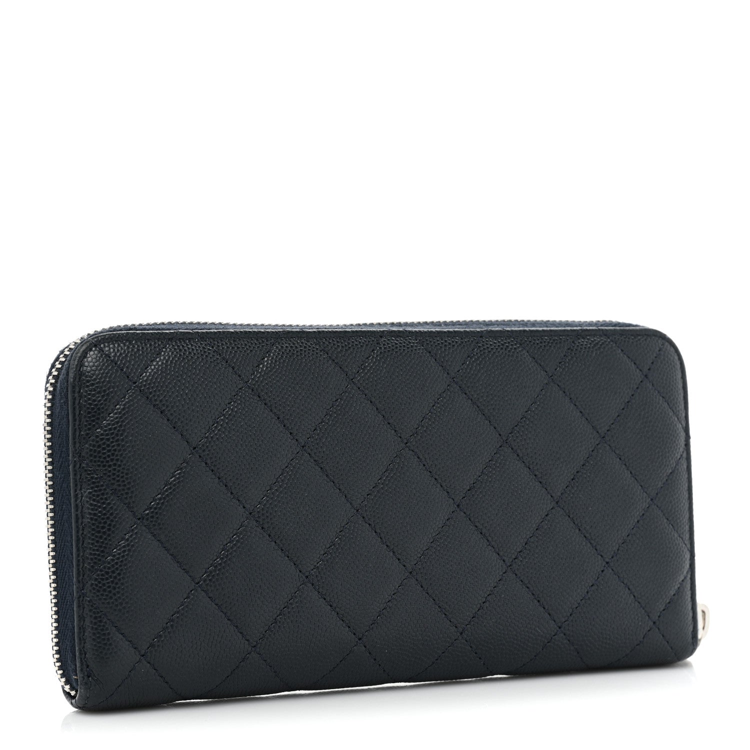 Chanel Caviar Quilted Large Gusset Zip Around Wallet Navy 3 of 13