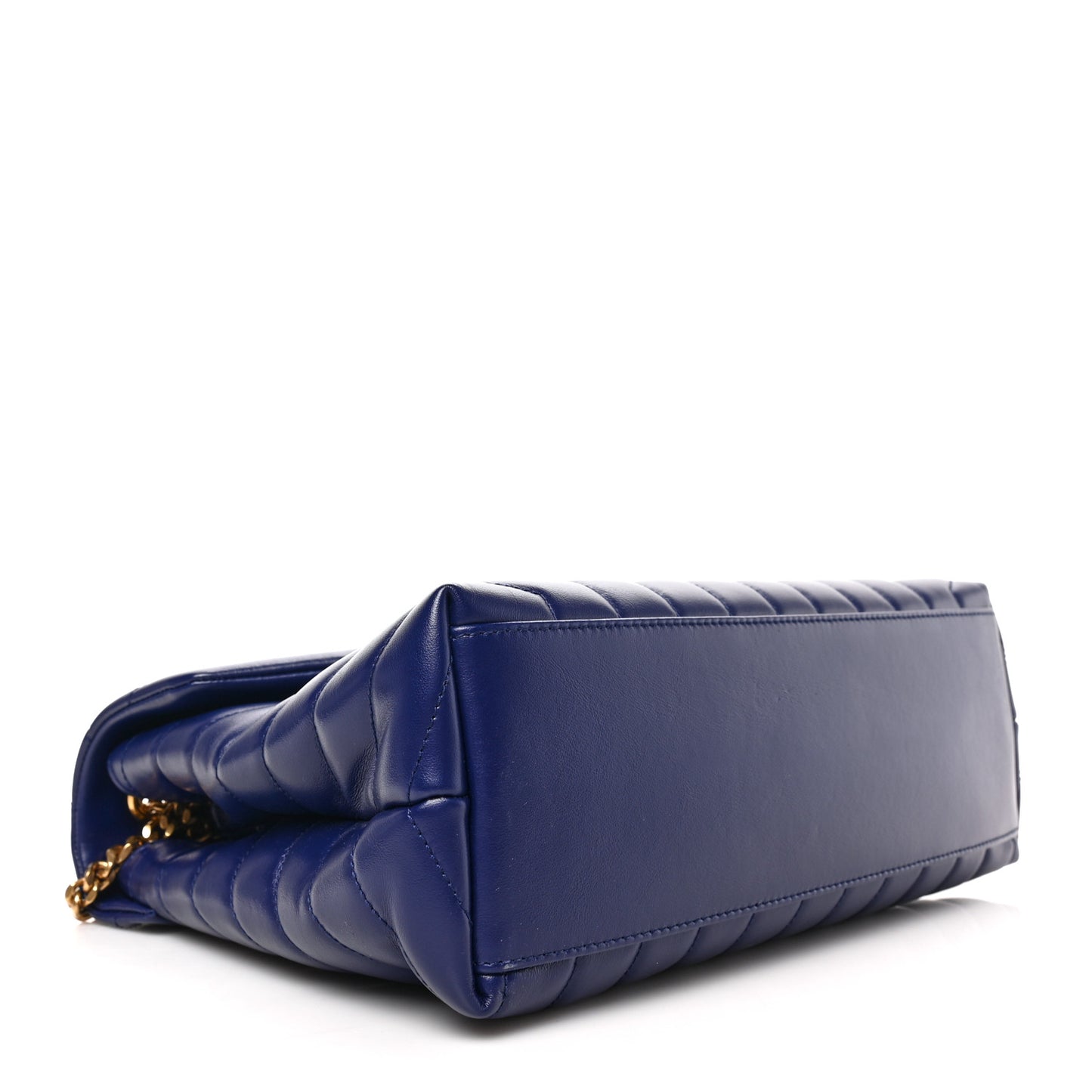 Calfskin Y Quilted Monogram Medium Loulou Chain Satchel Blue Saphir
