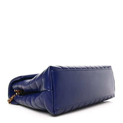 Saint Laurent Calfskin Y Quilted Monogram Medium Loulou Chain Satchel Blue Saphir 5 of 10