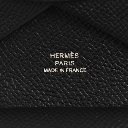 Hermes Epsom Calvi Duo Card Case Black 6 of 7