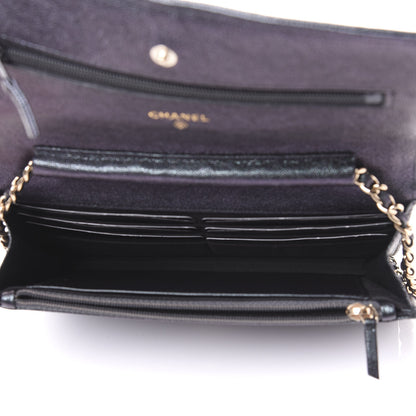 Chanel Iridescent Caviar Quilted Wallet On Chain WOC Black 4 of 11