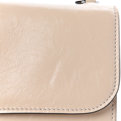 Valentino Garavani Craquele Calfskin Medium Glam Lock Rockstud Flap Light Ivory 8 of 15