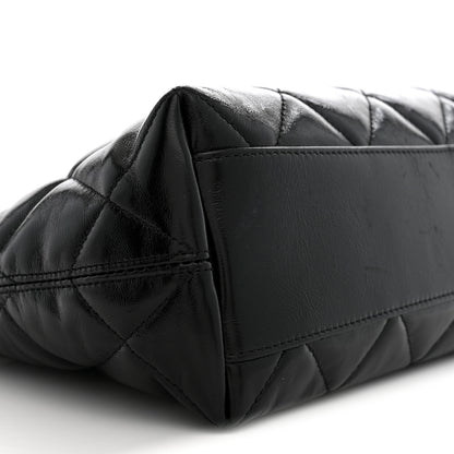 Chanel Shiny Crumpled Lambskin Quilted CC Funky Town Hobo Black 9 of 11