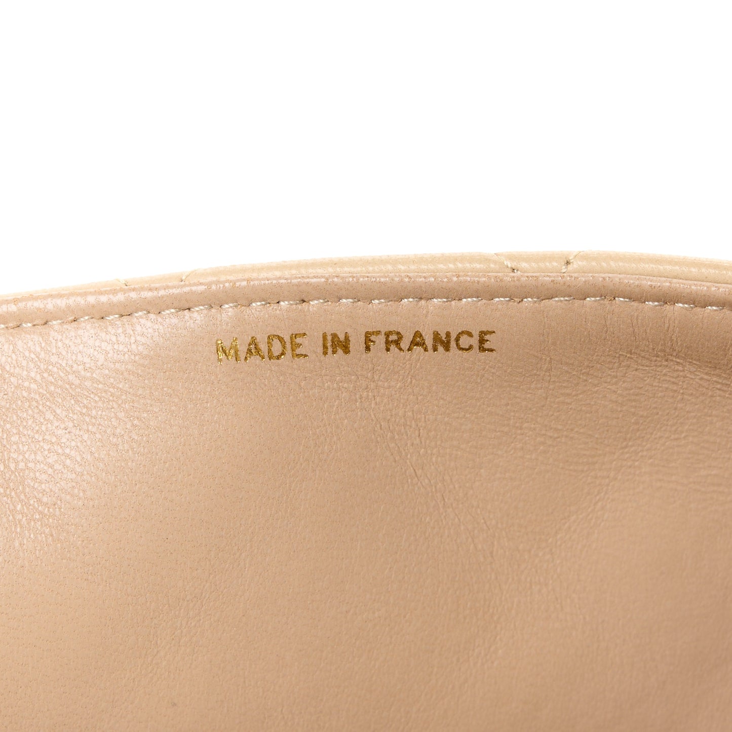 Lambskin Quilted Medium Single Flap Beige