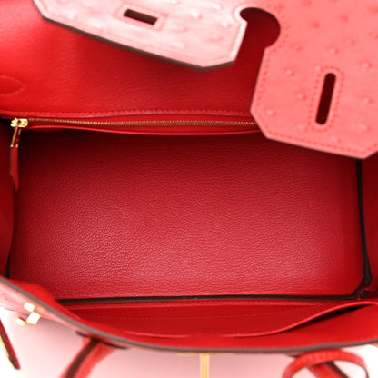 Hermes Ostrich Birkin 30 Rouge Vif 5 of 14