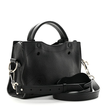 Balenciaga Veau Grana Perforated Blackout Hardware Nano City Black 3 of 11