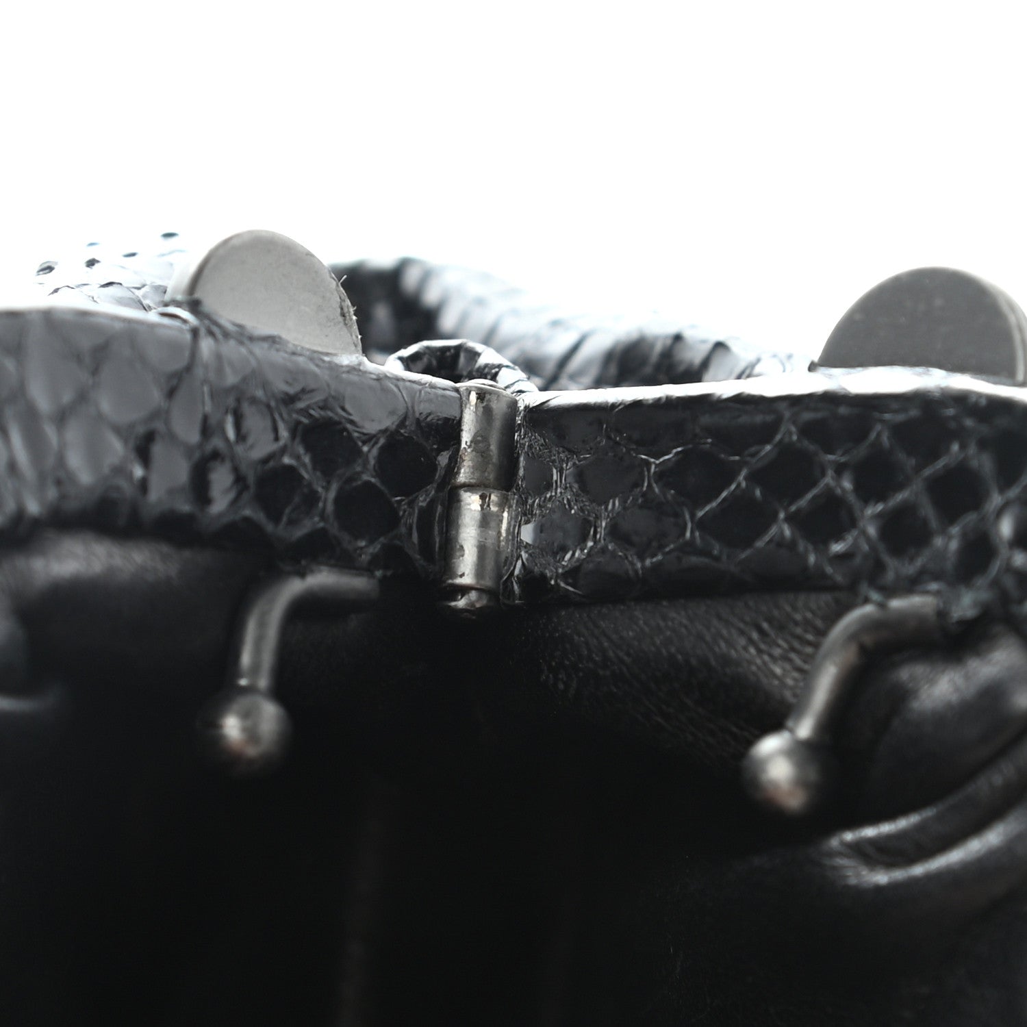 Bottega Veneta Snakeskin Clutch Black 10 of 11