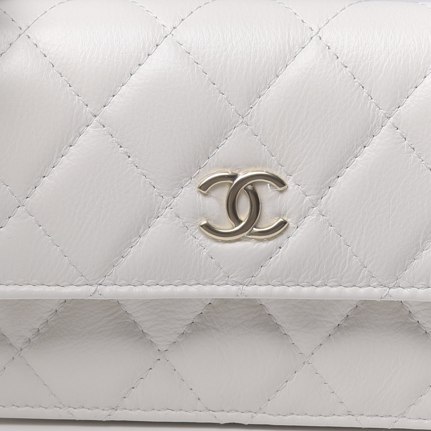 Chanel Calfskin Quilted Pearl Clutch With Chain White 11 of 12