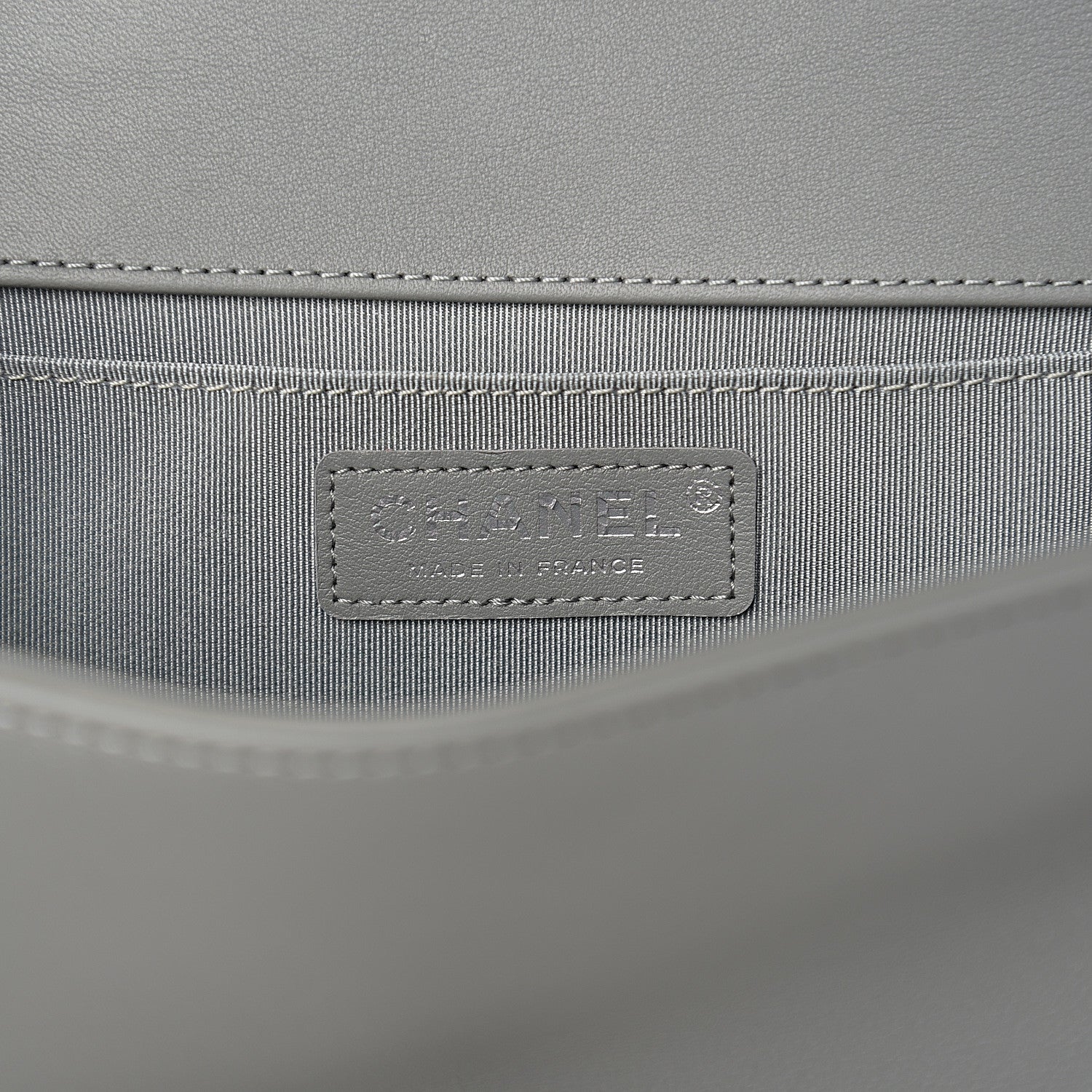 Chanel Calfskin Chevron Quilted Medium Boy Flap Grey 5 of 9